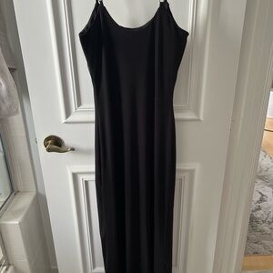 Sleek & sultry full length black mesh dress (s)